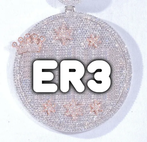 CUSTOM LETTER NECKLACE 3D BIG CROWN DISC sold by The GUU Shop