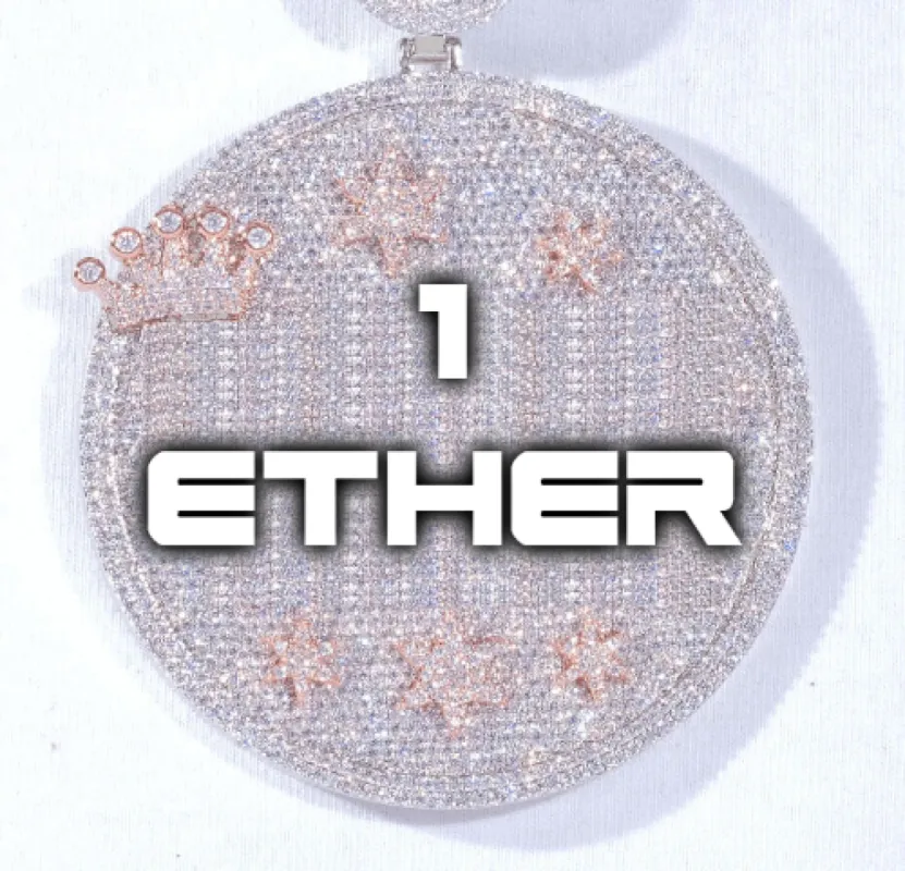 CUSTOM LETTER NECKLACE 3D BIG CROWN DISC made by The GUU Shop