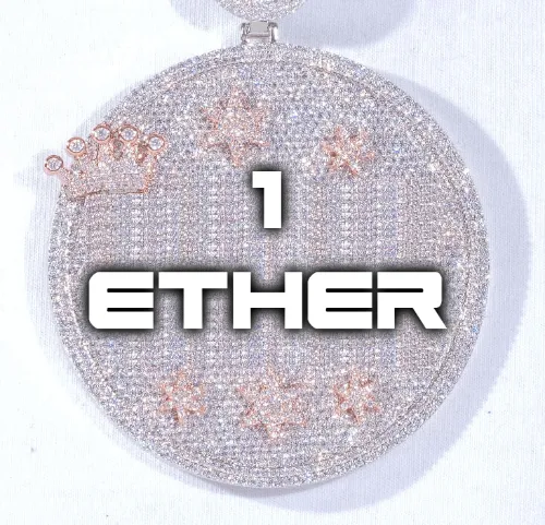 CUSTOM LETTER NECKLACE 3D BIG CROWN DISC sold by The GUU Shop