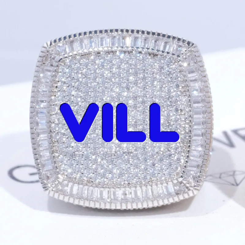 CUSTOM LETTER 3D ICED RING sold by The GUU Shop