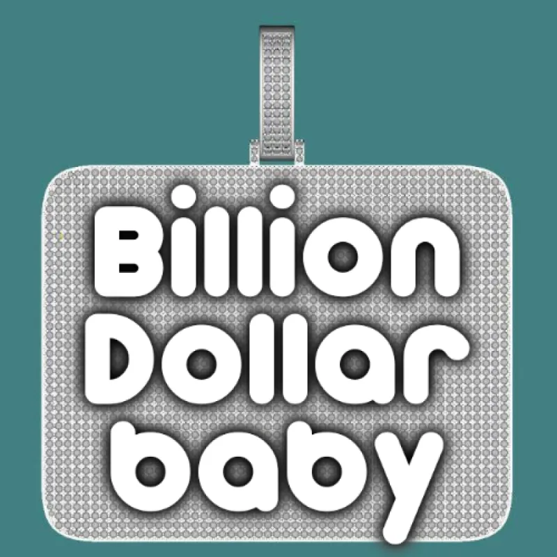 CUSTOM LETTER NECKLACE 3D BIG SQUARE sold by The GUU Shop