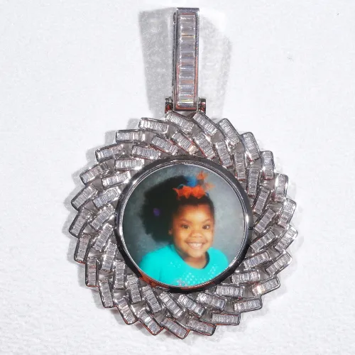 Large 3D Baguette Custom Picture Pendant sold by The GUU Shop