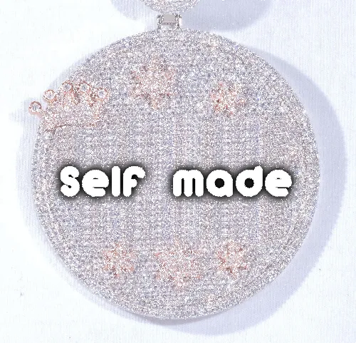 CUSTOM LETTER NECKLACE 3D BIG CROWN DISC sold by The GUU Shop