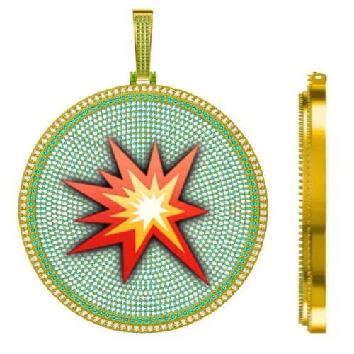 CUSTOM LETTER NECKLACE 3D BIG DISC sold by The GUU Shop