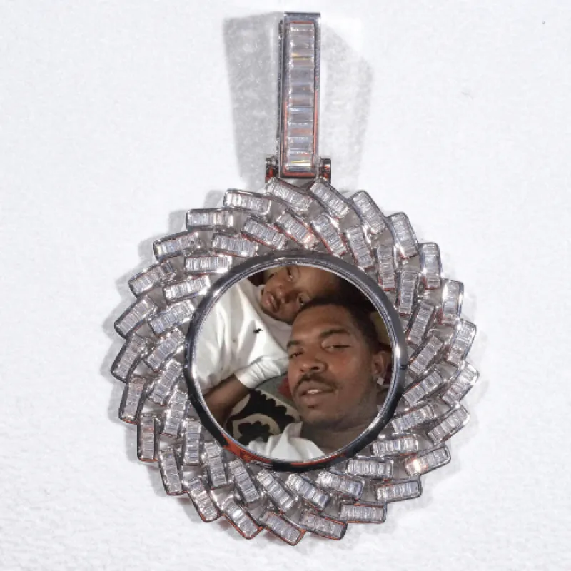 Large 3D Baguette Custom Picture Pendant sold by The GUU Shop