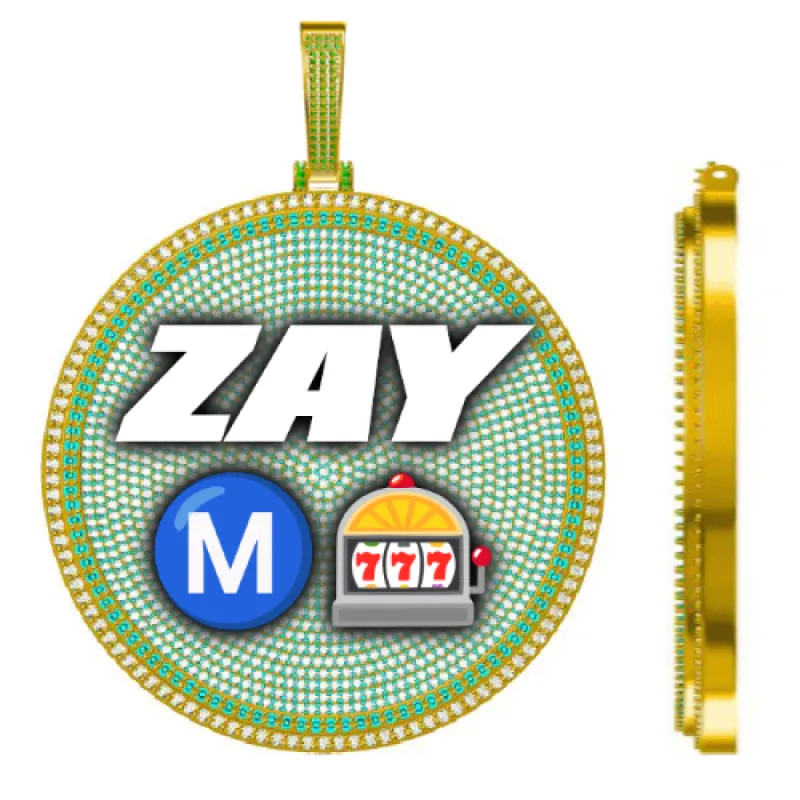 CUSTOM LETTER NECKLACE 3D BIG DISC sold by The GUU Shop