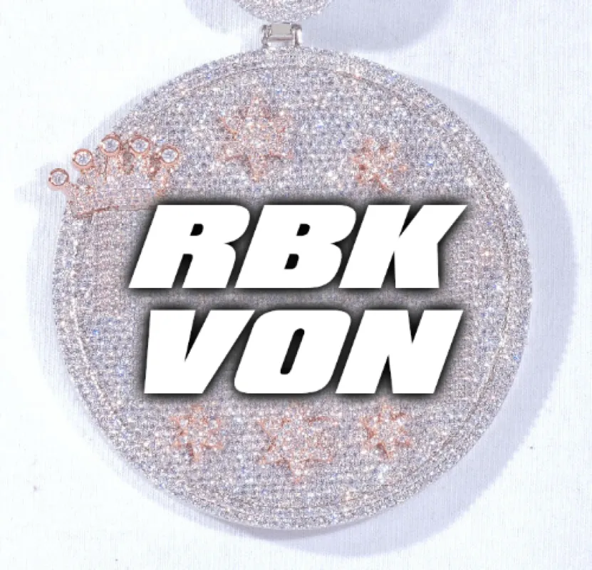 CUSTOM LETTER NECKLACE 3D BIG CROWN DISC sold by The GUU Shop