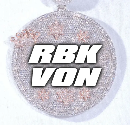 CUSTOM LETTER NECKLACE 3D BIG CROWN DISC sold by The GUU Shop