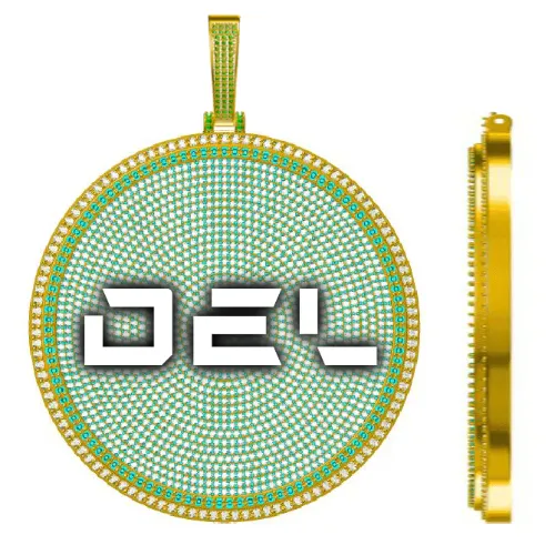 CUSTOM LETTER NECKLACE 3D BIG DISC sold by The GUU Shop