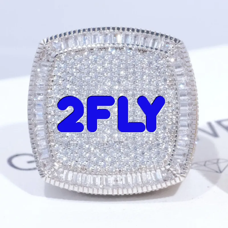 CUSTOM LETTER 3D ICED RING sold by The GUU Shop