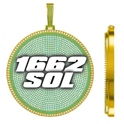 CUSTOM LETTER NECKLACE 3D BIG DISC sold by The GUU Shop