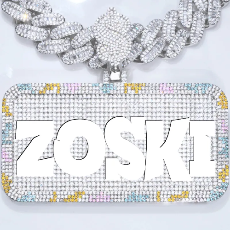 CUSTOM LETTER NECKLACE 3D COLORFUL SQUARE sold by The GUU Shop