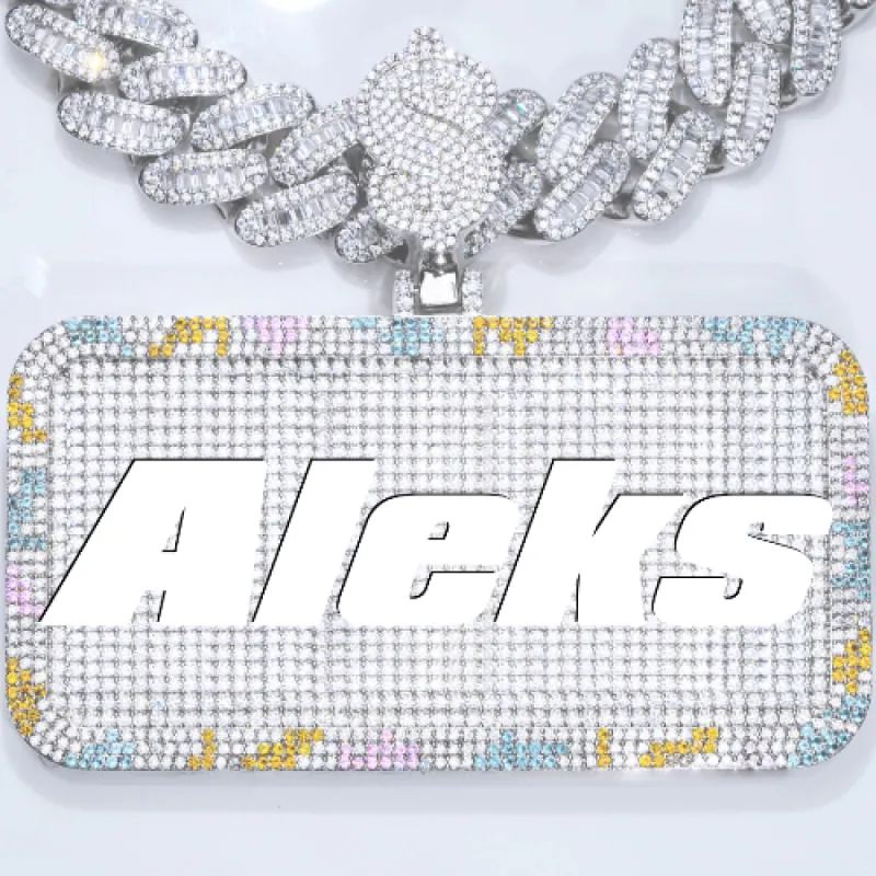 CUSTOM LETTER NECKLACE 3D COLORFUL SQUARE made by The GUU Shop