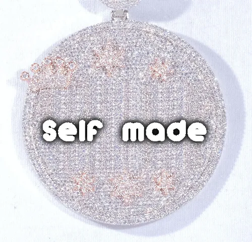 CUSTOM LETTER NECKLACE 3D BIG CROWN DISC sold by The GUU Shop