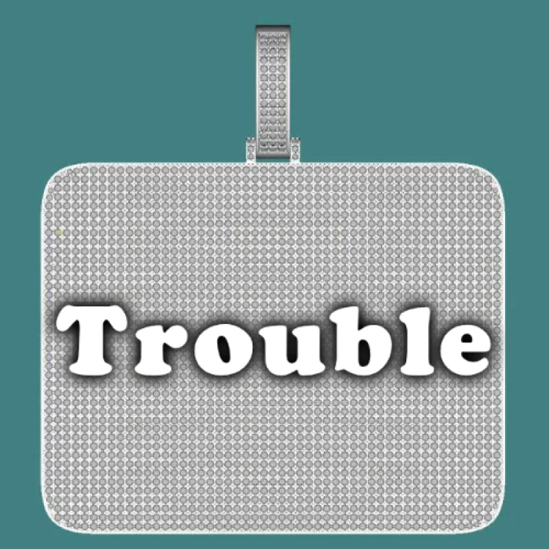 CUSTOM LETTER NECKLACE 3D BIG SQUARE sold by The GUU Shop