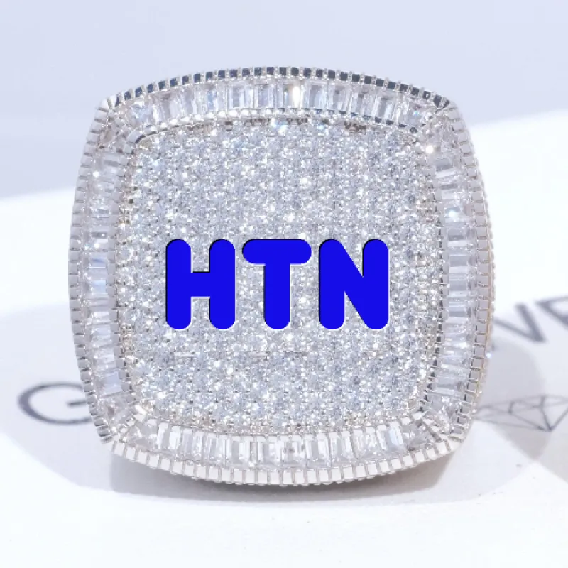 CUSTOM LETTER 3D ICED RING sold by The GUU Shop