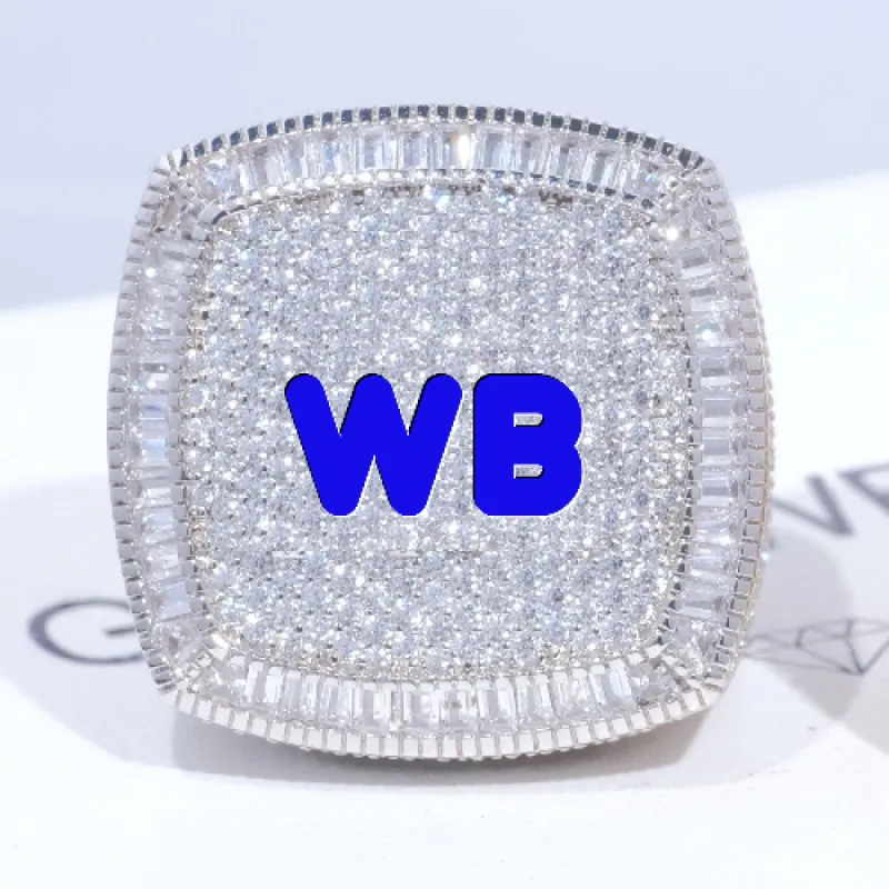 CUSTOM LETTER 3D ICED RING sold by The GUU Shop