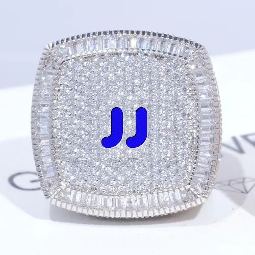 CUSTOM LETTER 3D ICED RING sold by The GUU Shop