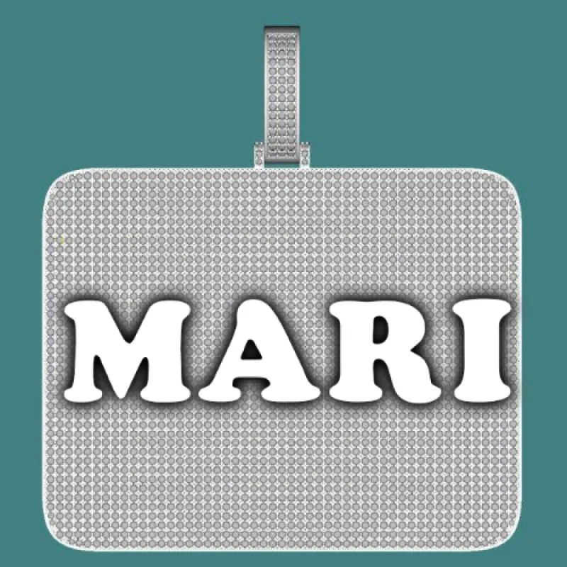 CUSTOM LETTER NECKLACE 3D BIG SQUARE sold by The GUU Shop