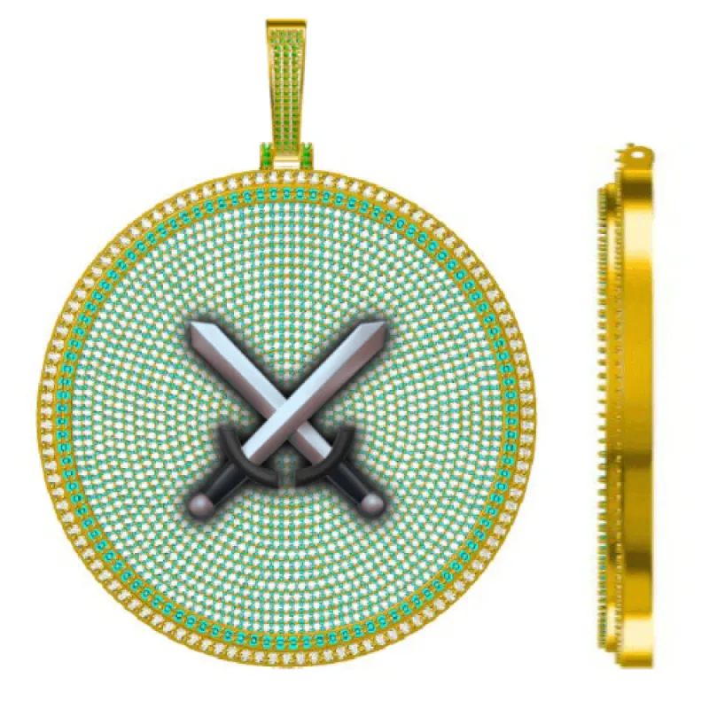 CUSTOM LETTER NECKLACE 3D BIG DISC sold by The GUU Shop