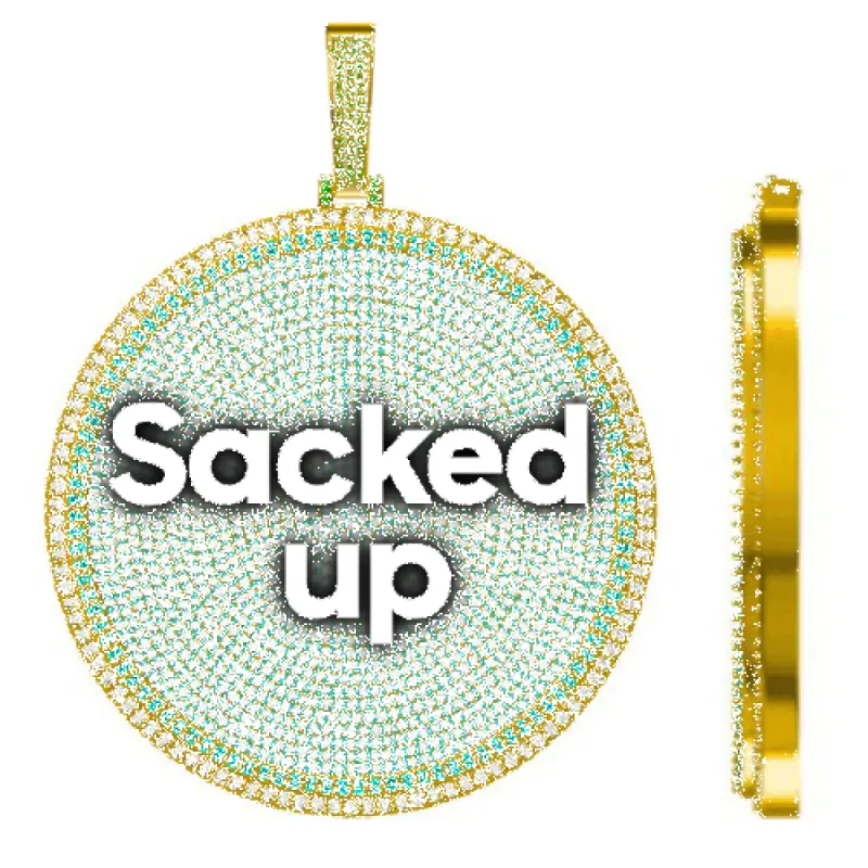 CUSTOM LETTER NECKLACE 3D BIG DISC sold by The GUU Shop