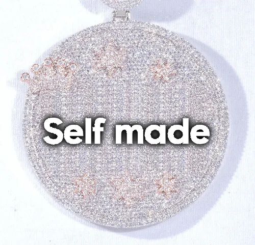 CUSTOM LETTER NECKLACE 3D BIG CROWN DISC sold by The GUU Shop