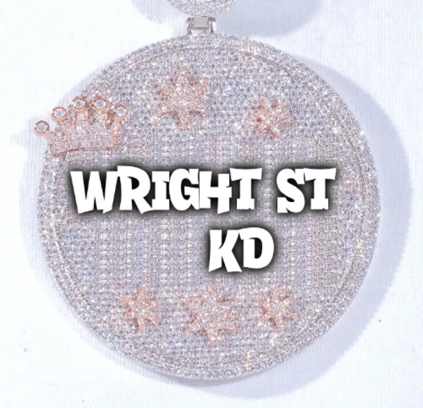 CUSTOM LETTER NECKLACE 3D BIG CROWN DISC sold by The GUU Shop