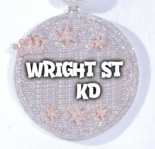 CUSTOM LETTER NECKLACE 3D BIG CROWN DISC sold by The GUU Shop