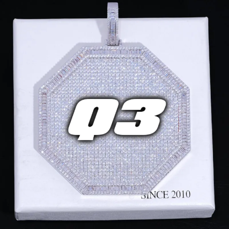 CUSTOM LETTER NECKLACE 3D BIG OCTAGON made by The GUU Shop