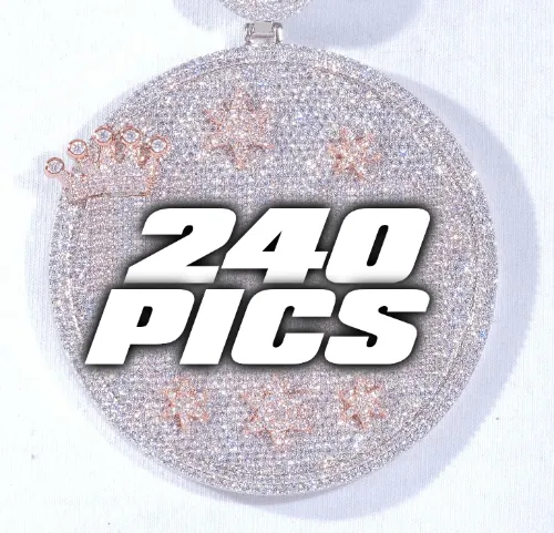 CUSTOM LETTER NECKLACE 3D BIG CROWN DISC sold by The GUU Shop