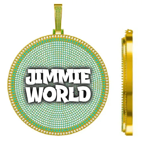 CUSTOM LETTER NECKLACE 3D BIG DISC sold by The GUU Shop