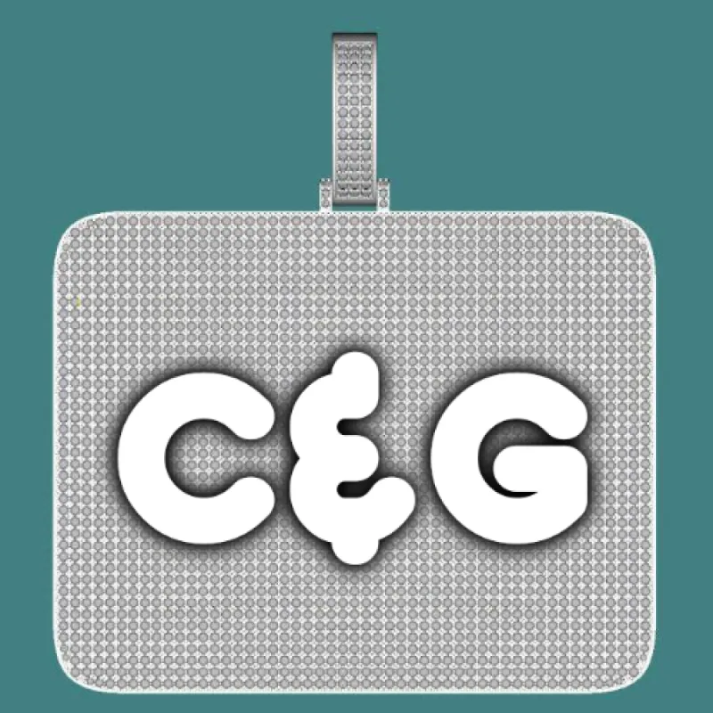 CUSTOM LETTER NECKLACE 3D BIG SQUARE sold by The GUU Shop