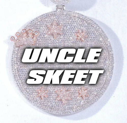 CUSTOM LETTER NECKLACE 3D BIG CROWN DISC sold by The GUU Shop