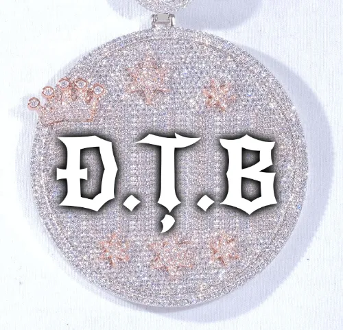 CUSTOM LETTER NECKLACE 3D BIG CROWN DISC sold by The GUU Shop