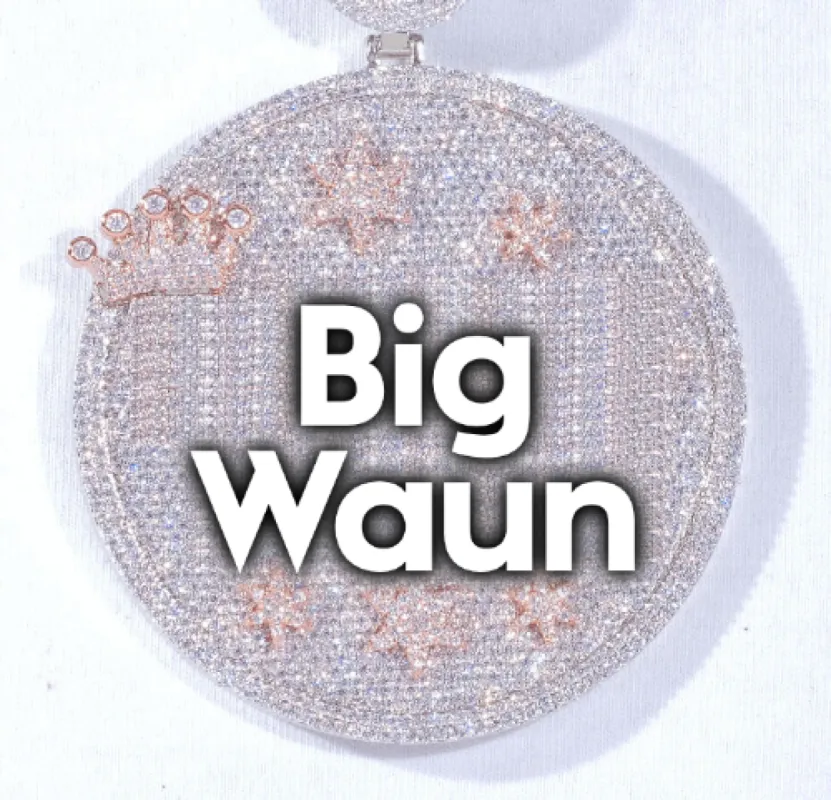 CUSTOM LETTER NECKLACE 3D BIG CROWN DISC made by The GUU Shop