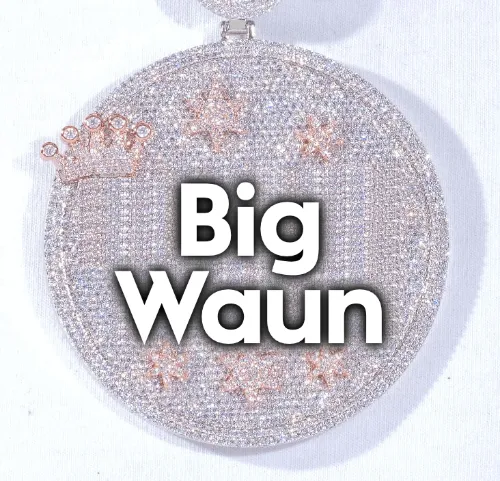 CUSTOM LETTER NECKLACE 3D BIG CROWN DISC sold by The GUU Shop