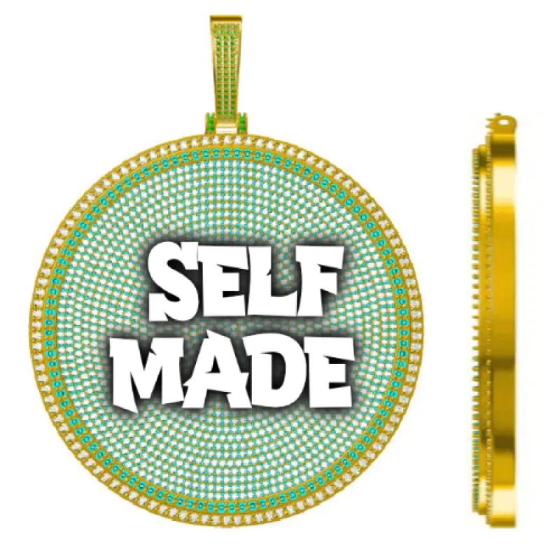 CUSTOM LETTER NECKLACE 3D BIG DISC sold by The GUU Shop