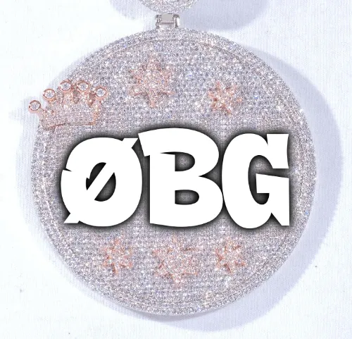 CUSTOM LETTER NECKLACE 3D BIG CROWN DISC sold by The GUU Shop