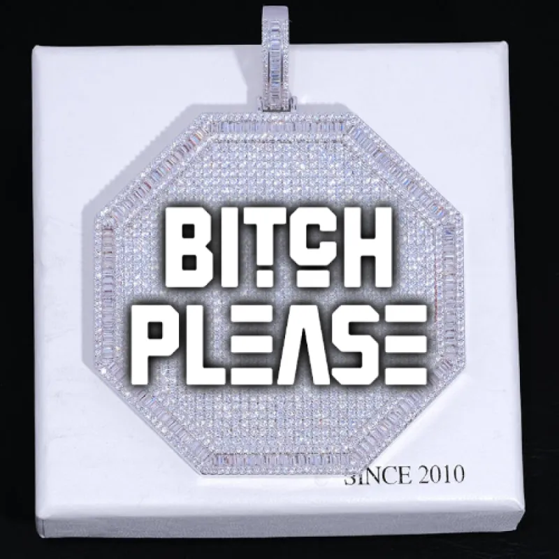 CUSTOM LETTER NECKLACE 3D BIG OCTAGON sold by The GUU Shop