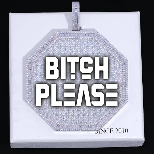 CUSTOM LETTER NECKLACE 3D BIG OCTAGON sold by The GUU Shop