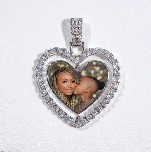 3D Spinning 2-Faced Heart Custom Picture Pendant sold by The GUU Shop