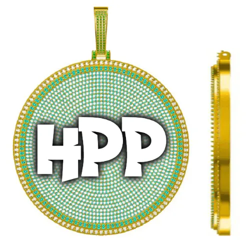 CUSTOM LETTER NECKLACE 3D BIG DISC sold by The GUU Shop