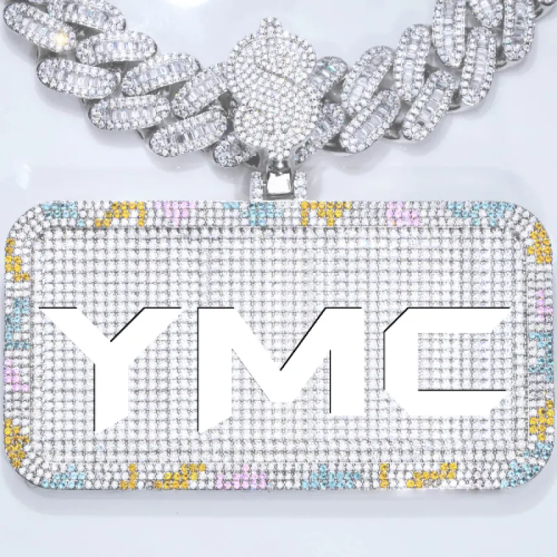 CUSTOM LETTER NECKLACE 3D COLORFUL SQUARE sold by The GUU Shop