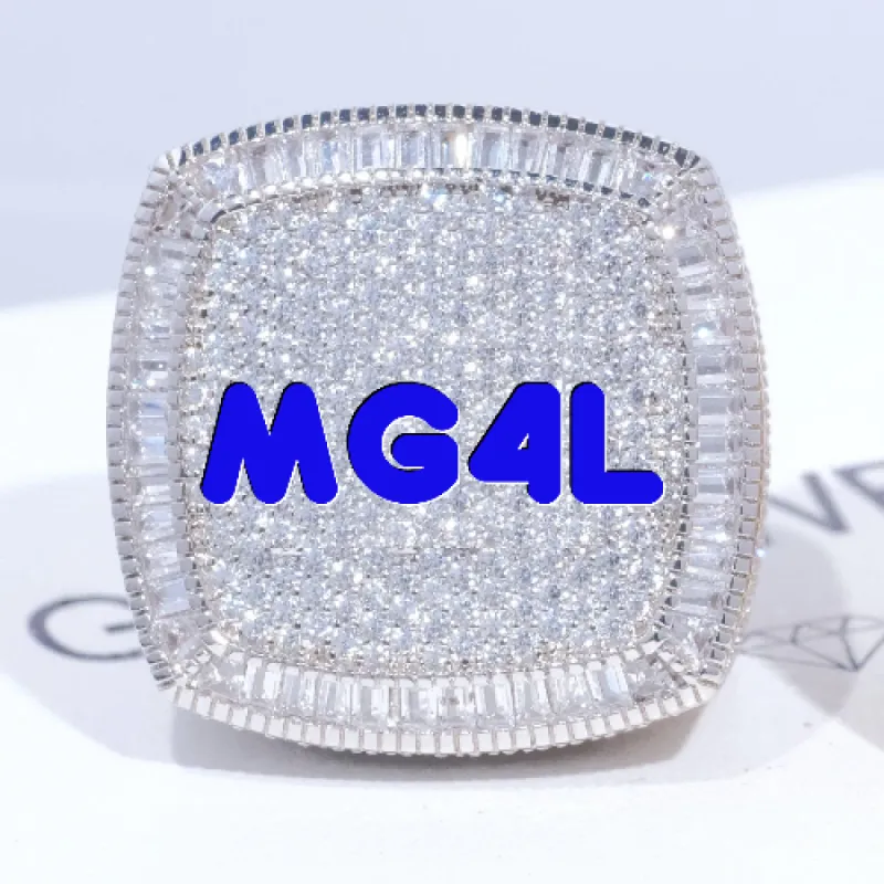 CUSTOM LETTER 3D ICED RING sold by The GUU Shop