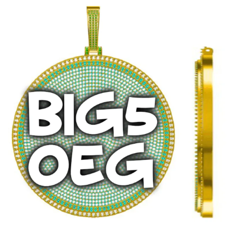 CUSTOM LETTER NECKLACE 3D BIG DISC sold by The GUU Shop