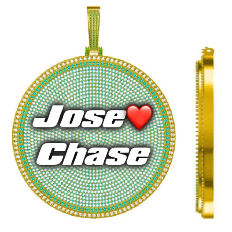 CUSTOM LETTER NECKLACE 3D BIG DISC sold by The GUU Shop