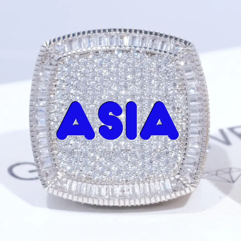 CUSTOM LETTER 3D ICED RING sold by The GUU Shop