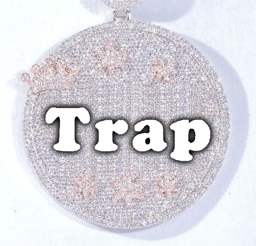 CUSTOM LETTER NECKLACE 3D BIG CROWN DISC sold by The GUU Shop