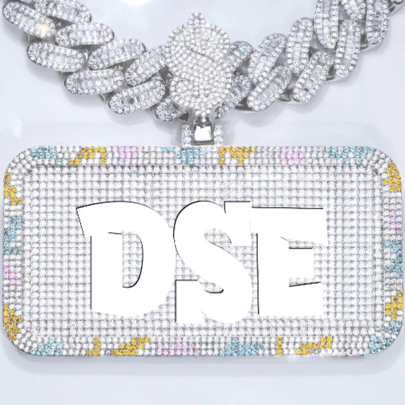 CUSTOM LETTER NECKLACE 3D COLORFUL SQUARE sold by The GUU Shop