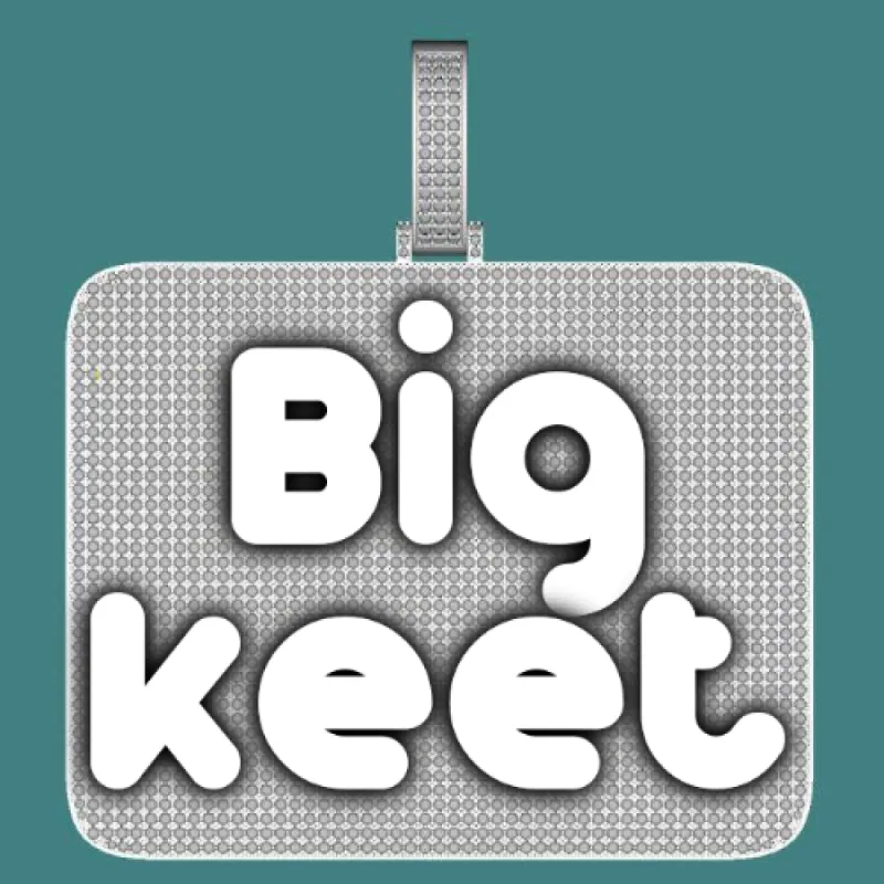 CUSTOM LETTER NECKLACE 3D BIG SQUARE sold by The GUU Shop